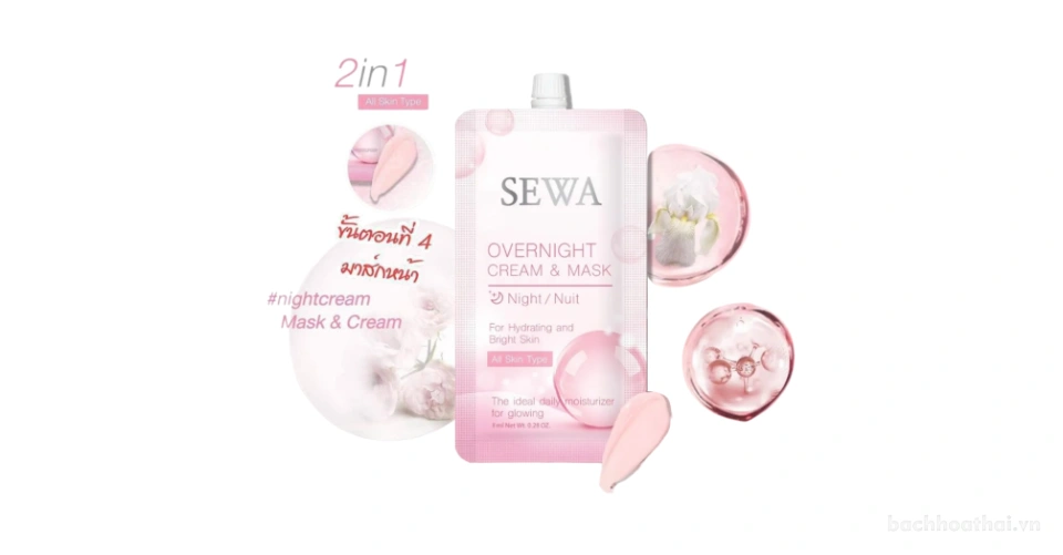 Mặt nạ dưỡng da ban đêm Sewa Overnight Cream & Mask nuôi dưỡng và giải quyết vấn đề lão hóa da