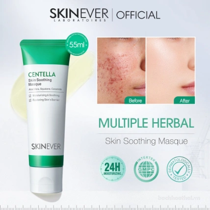 Mặt nạ rau má dưỡng ẩm, phục hồi da SKINEVER Centella Skin Soothing Masque  ảnh 7