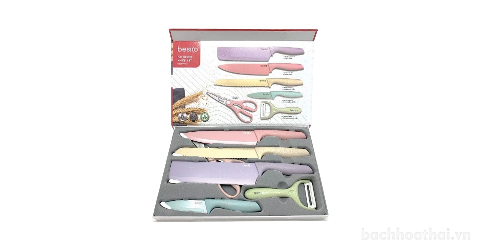 Bộ dao làm bếp đa năng 6 món Besico Kitchen Knife Set Thái Lan