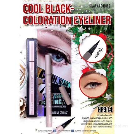 Kẻ mắt nước Cool Black Coloration Eyeliner SIVANNA COLORS HF914 Thái Lan  ảnh 7