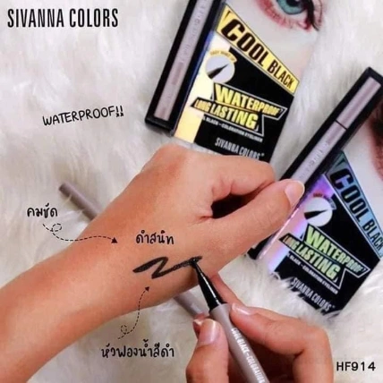 Kẻ mắt nước Cool Black Coloration Eyeliner SIVANNA COLORS HF914 Thái Lan  ảnh 12
