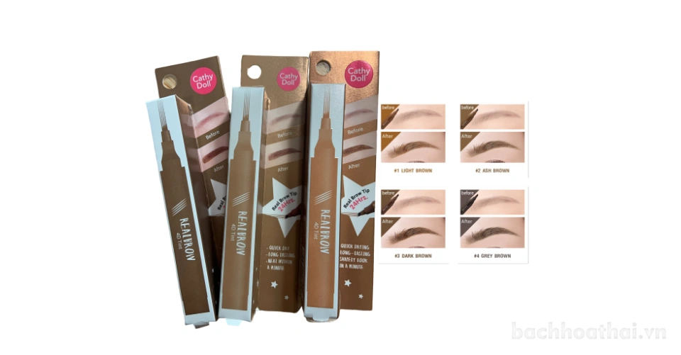 Mực Tint xăm lông mày 4 ngạnh Cathy Doll Real Brow 4D Tint 2G