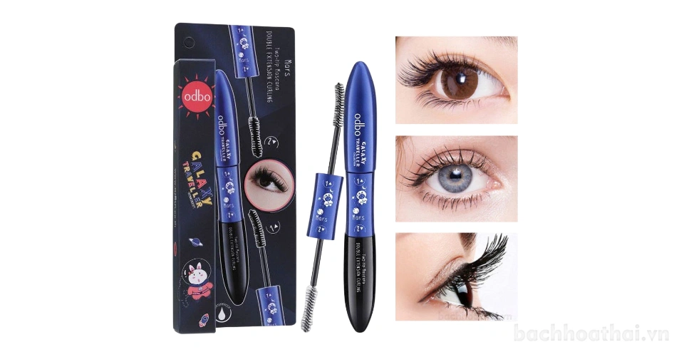 Mascara hai đầu làm cong không thấm nước Odbo Galaxy Traveller Mars Two-Tip Mascara Double Extension Curling Thái Lan