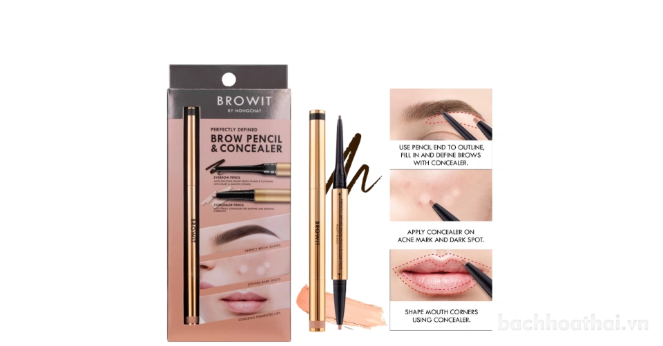 Bút kẻ chân mày & che khuyết điểm Browit Perfectly Defined Brow Pencil & Concealer
