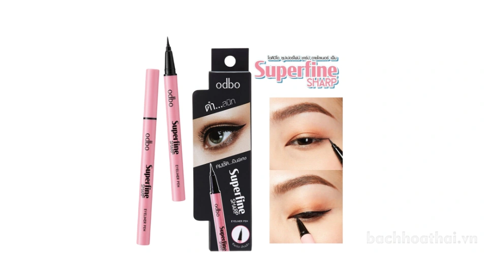 Kẻ mắt dạng nước không trôi Odbo Superfine Sharp Eyeliner siêu mảnh Thái Lan