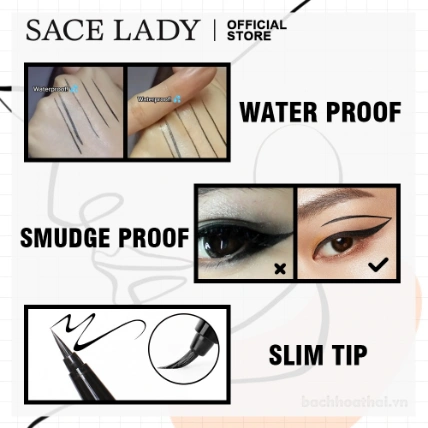 Kẻ mắt dạng nước Sace Lady Inky Black Eyeliner 1.2ml ảnh 16
