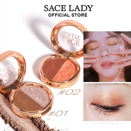 Phấn mắt 2 màu Sace Lady Makeup Eyeshadow Palette ảnh 3