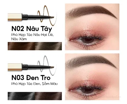 Chì kẻ mày Colorkey hai đầu lâu trôi kháng nước ảnh 10