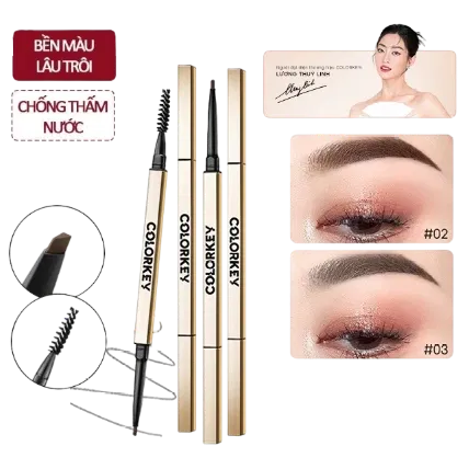 Chì kẻ mày Colorkey hai đầu lâu trôi kháng nước ảnh 1