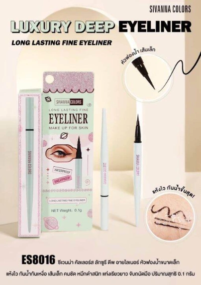 Bút kẻ mắt siêu mảnh Sivanna Colors Long Lasting Fine Eyeliner Makeup For Skin  ảnh 6