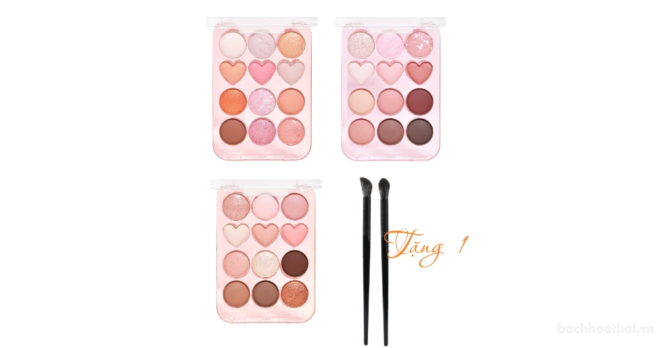 Bảng phấn mắt 12 ô mịn lì kèm nhũ Sivanna Colors Wafer Berry Eye Palette HF635