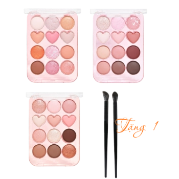 Ảnh sản phẩm Bảng phấn mắt 12 ô mịn lì kèm nhũ Sivanna Colors Wafer Berry Eye Palette HF635 1