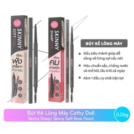 Chì kẻ mày siêu mảnh Cathy Doll Skinny Soft Brow Pencil ảnh 1