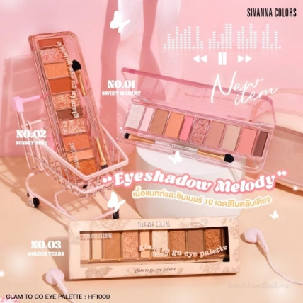 Phấn mắt Sivanna Colors 10 ô Glam To Go Eye Palette HF1009 
 ảnh 3