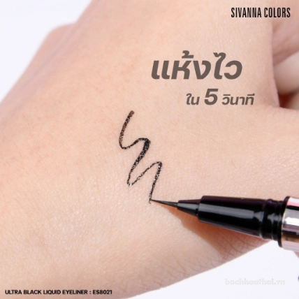 Bút kẻ mắt nước siêu mảnh chống nước Sivanna Colors ULTRA BLACK Liquid Eyeliner 0.6g ES8021
ảnh 4