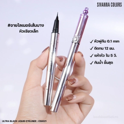 Bút kẻ mắt nước siêu mảnh chống nước Sivanna Colors ULTRA BLACK Liquid Eyeliner 0.6g ES8021
ảnh 8