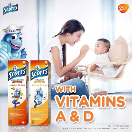 Siro SCOTT'S Emulsion Vita giúp trẻ ăn ngon ngăn còi xương Thái Lan ảnh 7