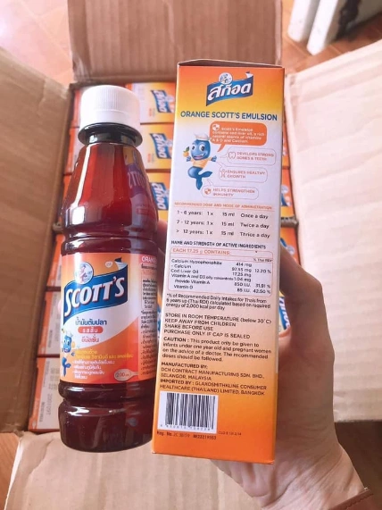 Siro SCOTT'S Emulsion Vita giúp trẻ ăn ngon ngăn còi xương Thái Lan ảnh 9