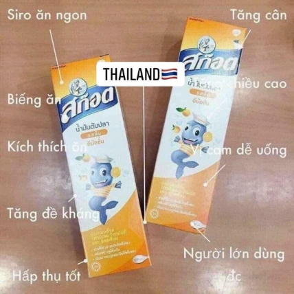 Siro SCOTT'S Emulsion Vita giúp trẻ ăn ngon ngăn còi xương Thái Lan ảnh 13