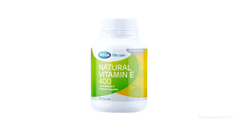 Viên bảo vệ da, tim, não Mega We Care Natural Vitamin E 400 IU