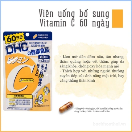 Viên uống bổ sung vitamin C DHC 60 Days Nhật Bản ảnh 3