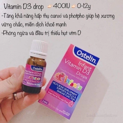 Ostelin Kids Vitamin D3  thuốc nước bổ sung vitamin D cho trẻ em ảnh 3