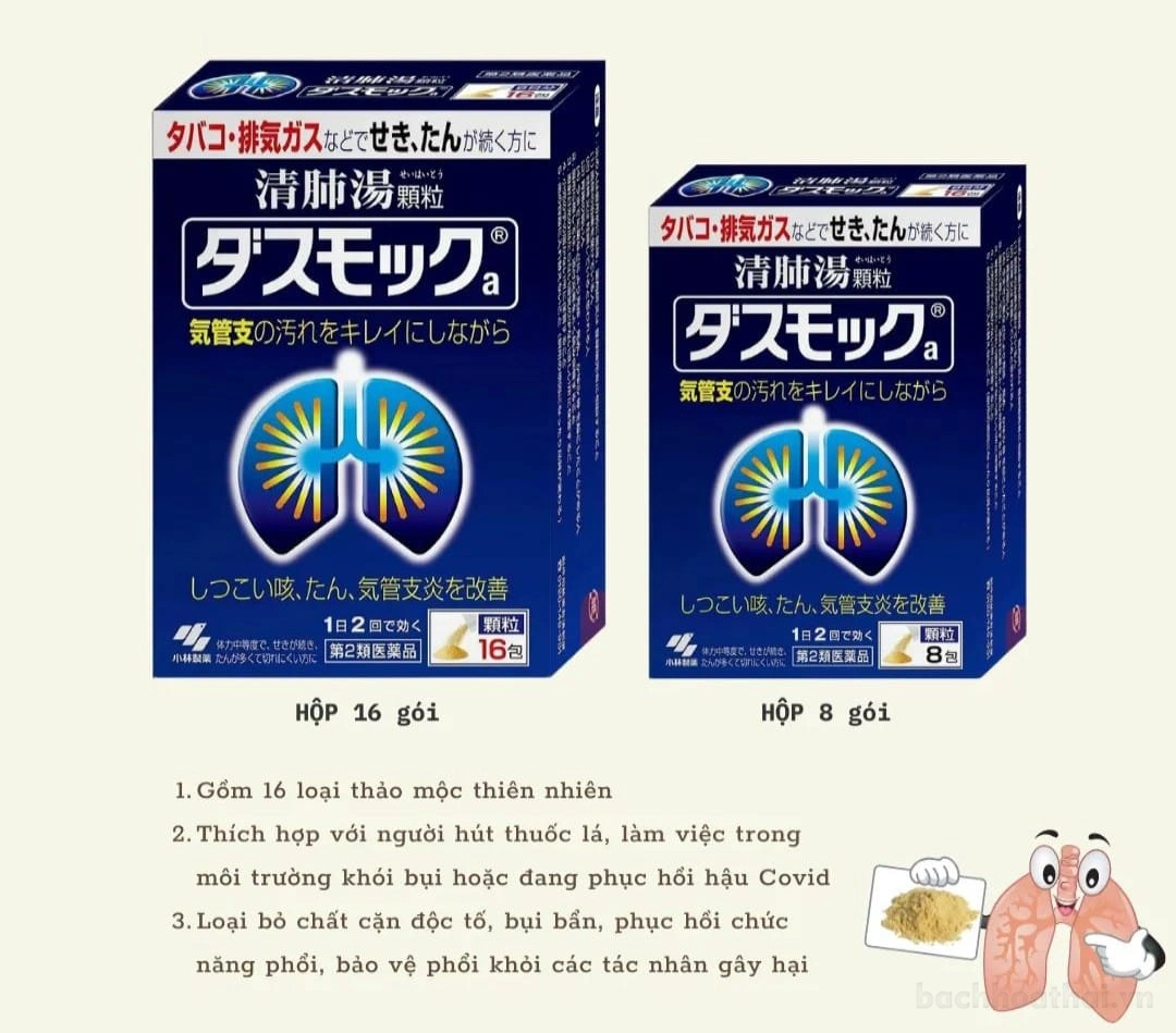 Bổ phổi long đờm chống ho Kobayashi Dasmock Nhật Bản dạng gói