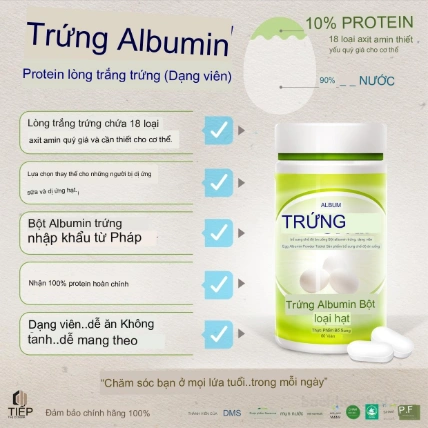 Viên uống Protein lòng trắng trứng EGG Albumin Powder 60 viên Thái Lan ảnh 7