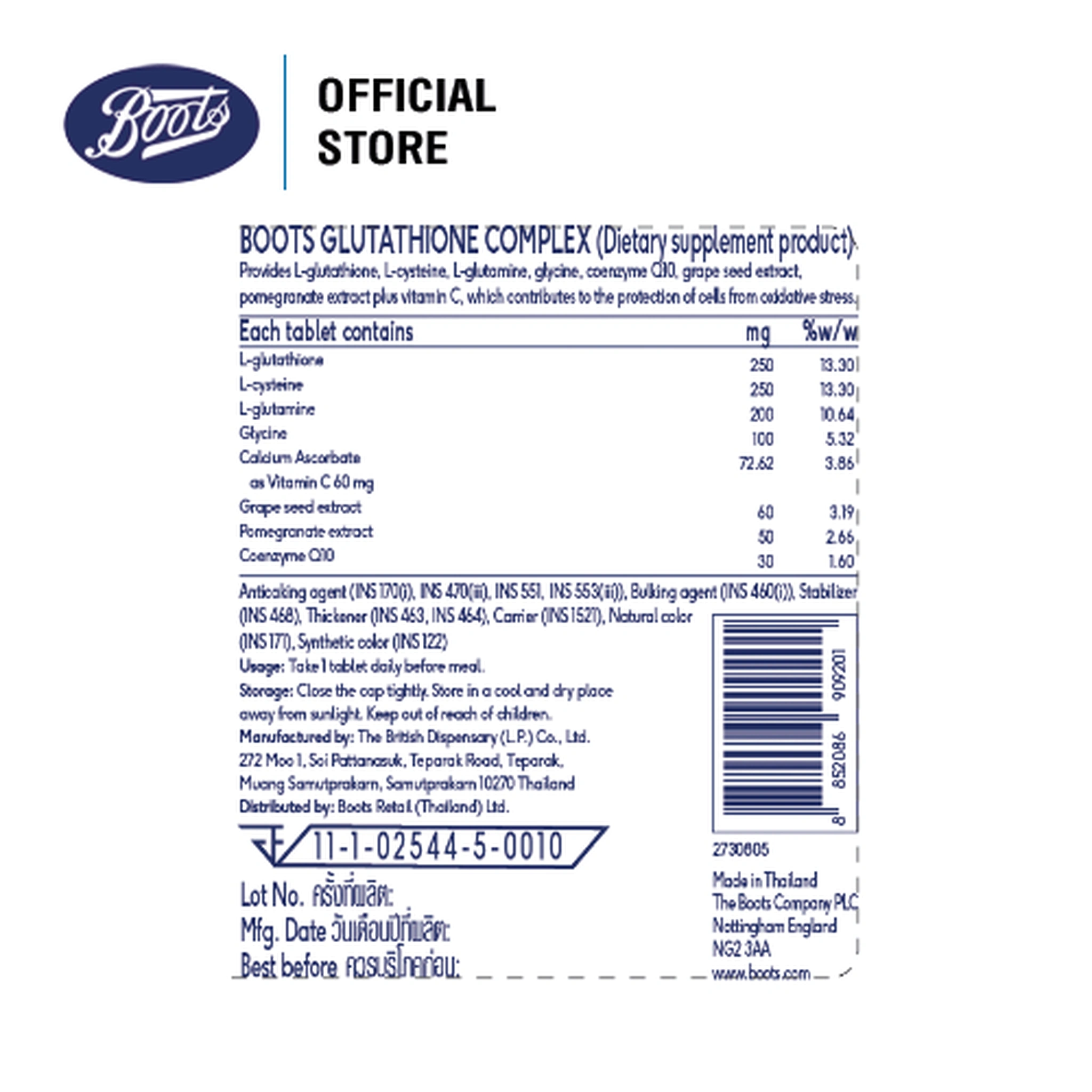 Vin ung chm sc da Boots Glutathione Complex 250mg trng da t bn trong Vin ung chm sc da Boots Glutathione Complex 250mg trng da t bn trong