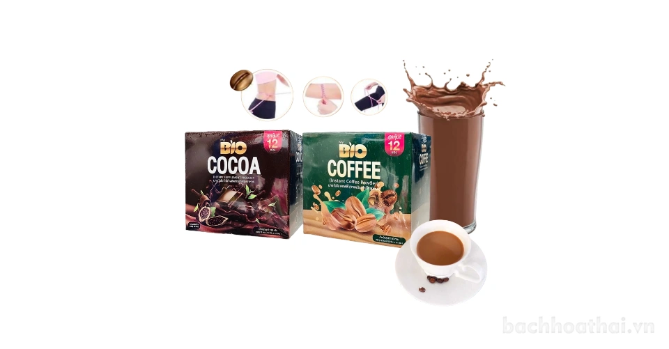 Detox cơ thể giảm thèm ăn Ca cao hòa tan Khunchan My Bio Cocoa Coffee