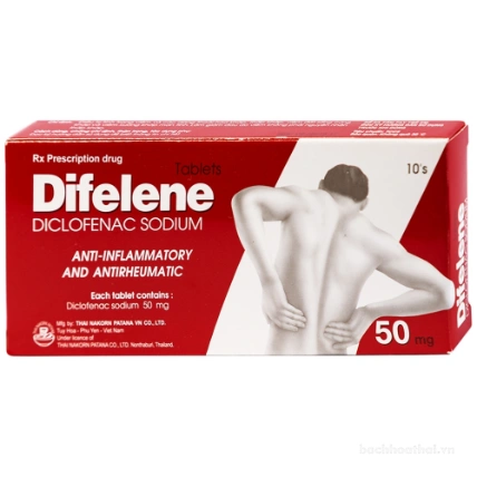 Viên uống cho thoái hóa khớp, viêm khớp Difelene Diclofenac Sodium 50gr ảnh 2