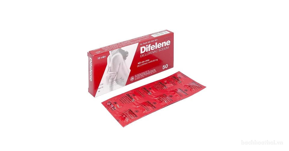 Viên uống cho thoái hóa khớp, viêm khớp Difelene Diclofenac Sodium 50gr