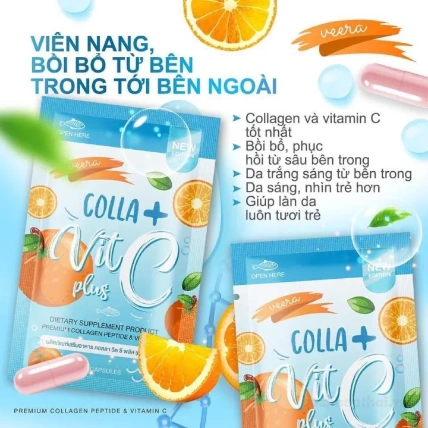 Viên uống trắng da bổ xung collagen và Vitamin C Colla Vit C Plus ảnh 7