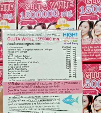 Viên uống trắng da chống lão hóa hàm lượng cao Supreme Gluta White 1500000 mg  ảnh 17