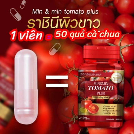Viên uống chiết xuất cà chua trắng da min and min Tomato Plus Whitening Blink Thái Lan ảnh 3