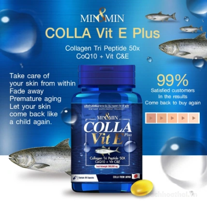 Viên uống chăm sóc da Min & Min Colla Vit E Plus (Collagen Tripeptide, Glutathione, CoQ10, Vit C&E ) ảnh 14
