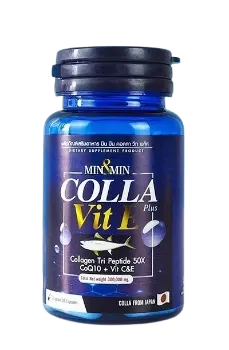 Ảnh sản phẩm Viên uống chăm sóc da Min & Min Colla Vit E Plus (Collagen Tripeptide, Glutathione, CoQ10, Vit C&E ) 1