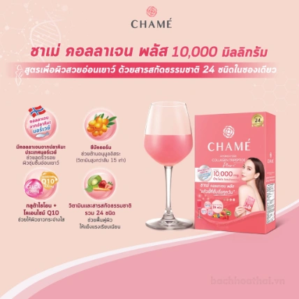 Bột uống bổ sung Collagen CHAMÉ Hydrolyzed Collagen Tripeptide Plus 10.000mg ảnh 9