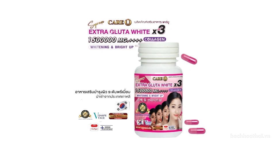 Viên uống trắng da Supreme Care U Extra Gluta White x3 Collagen 150000mg