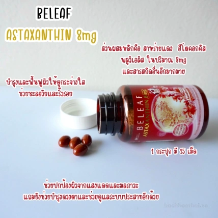 Viên uống chống oxy hoá và trẻ hoá da Beleaf Astaxanthin 8mg chiết xuất tảo đỏ
ảnh 5