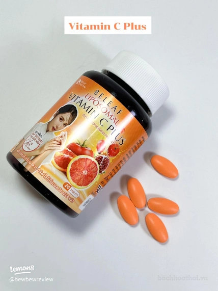 Viên uống sáng da mờ thâm mụn Beleaf Liposomal Vitamin C Plus  
 ảnh 6