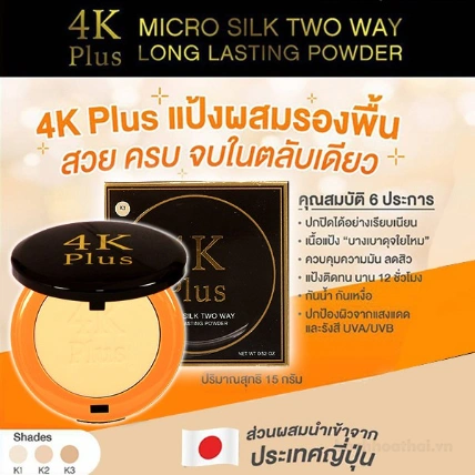 Phẩn phủ chống nắng SPF 30,chống nước, kiềm dầu siêu mịn 4K Plus Micro Silk Two Way ThaiLand ảnh 7