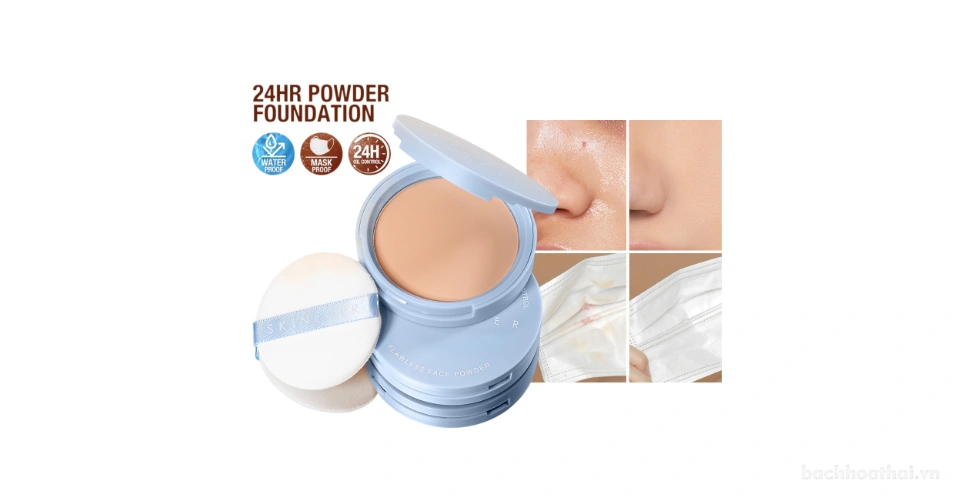 Phấn phủ dạng lì siêu nhẹ chống nước SKINEVER Pressed Powder SE014