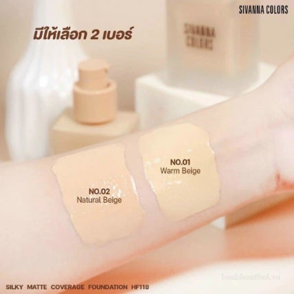 Kem nền kiềm dầu che khuyết điểm Sivanna Colors Silky Matte Coverage Foundation HF118   ảnh 10