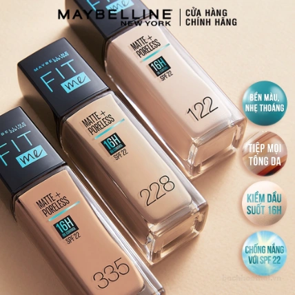 Kem nền dạng lỏng kiềm dầu Maybelline New York Fit Me Matte + Poreless 16H Oil Control  ảnh 8