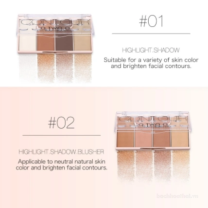 Bảng phấn tạo khối má hồng đa năng 4 ô O.TWO.O Grooming Powder Contour Bronzer Blusher 
 ảnh 7