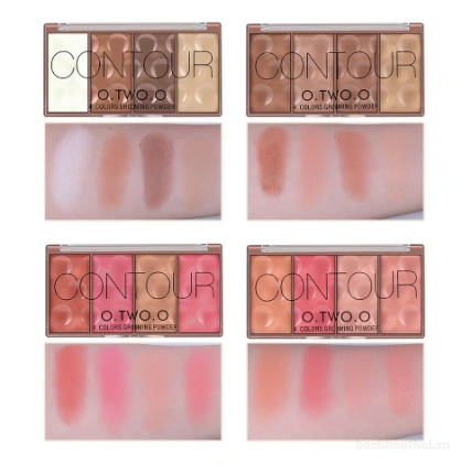 Bảng phấn tạo khối má hồng đa năng 4 ô O.TWO.O Grooming Powder Contour Bronzer Blusher 
 ảnh 9