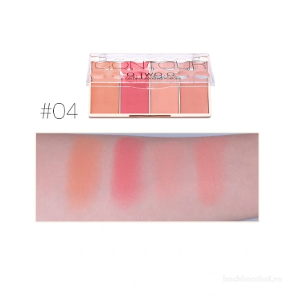 Bảng phấn tạo khối má hồng đa năng 4 ô O.TWO.O Grooming Powder Contour Bronzer Blusher 
 ảnh 12