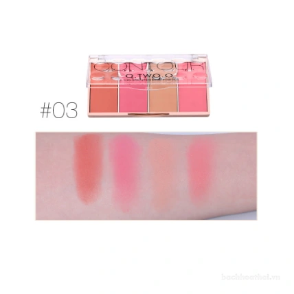 Bảng phấn tạo khối má hồng đa năng 4 ô O.TWO.O Grooming Powder Contour Bronzer Blusher 
 ảnh 13