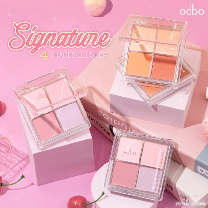 Phấn má hồng 4 ô Odbo Signature 4 Shades Blusher 10g OD1309 
 ảnh 4
